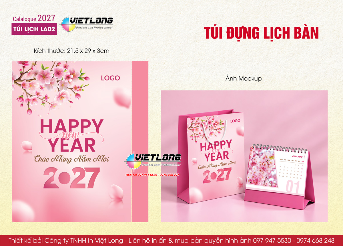 Thiết kế & in túi đựng lịch bàn rẻ đẹp Hà Nội