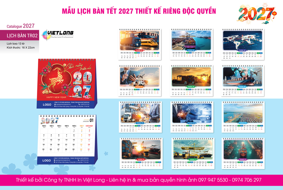 File thiết kế lịch Tết để bàn 2027 thiết kế riêng