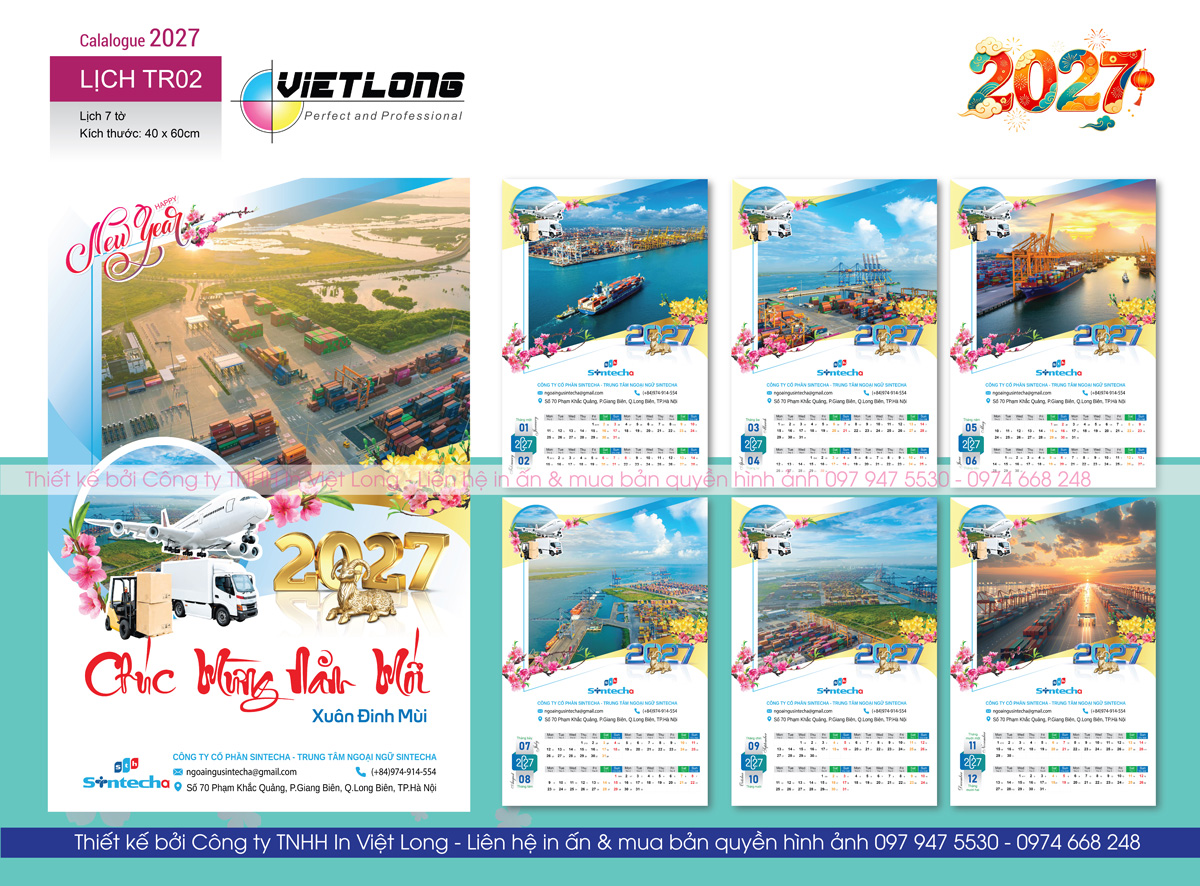 Thiết kế lịch treo tường 2027 cho công ty Logistics