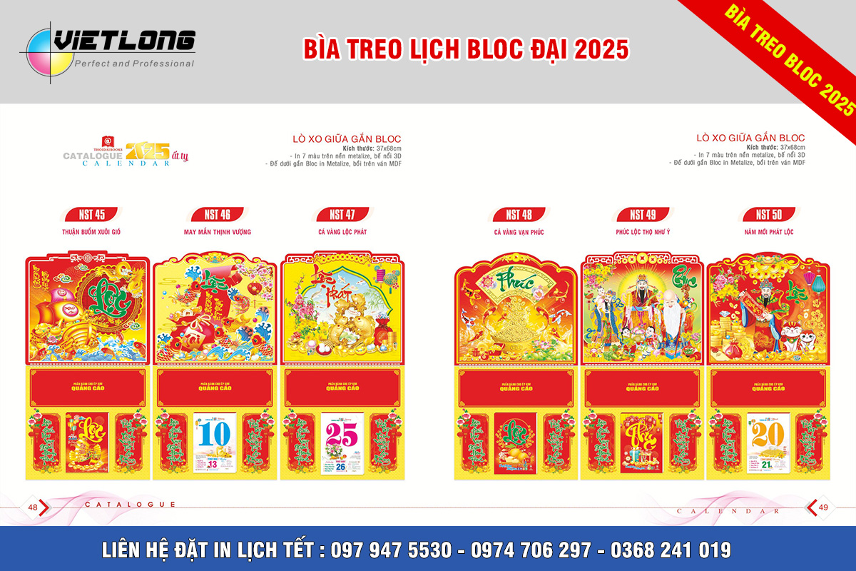In lịch Tết 2025 gắn bloc đại tại Hà Nội