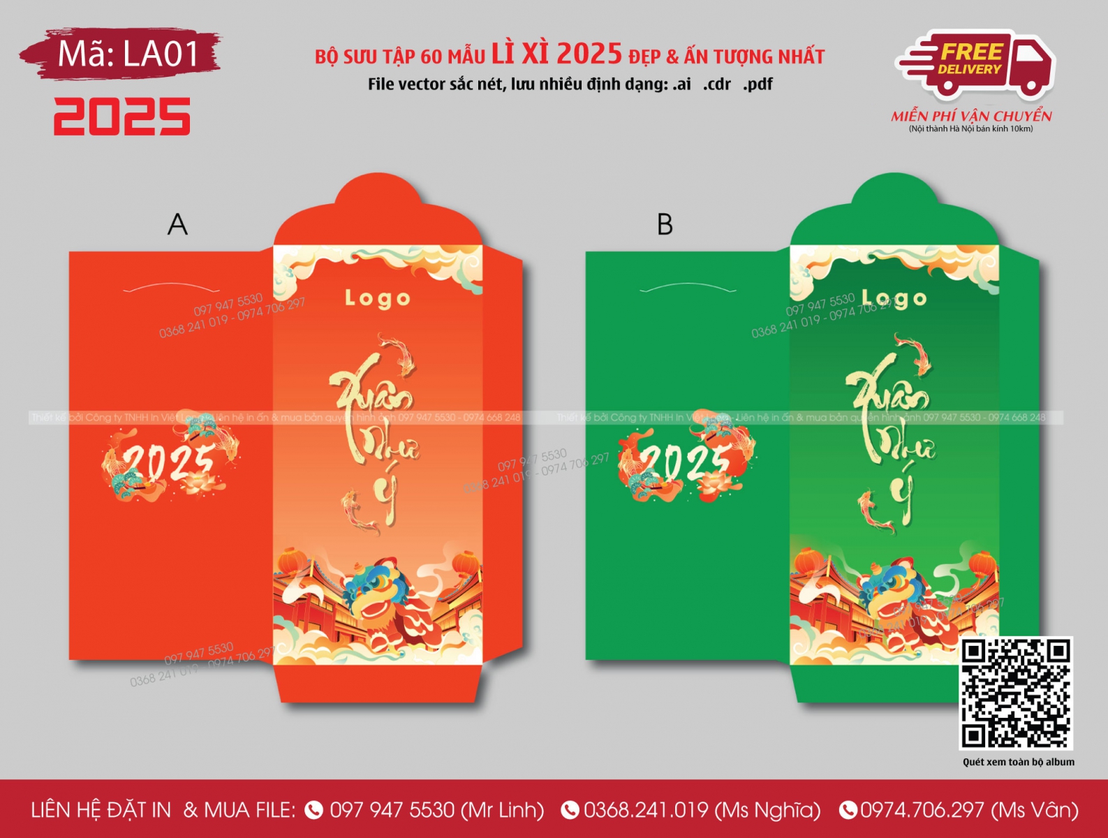 Mẫu lì xì 2025 ấn tượng sắc nét
