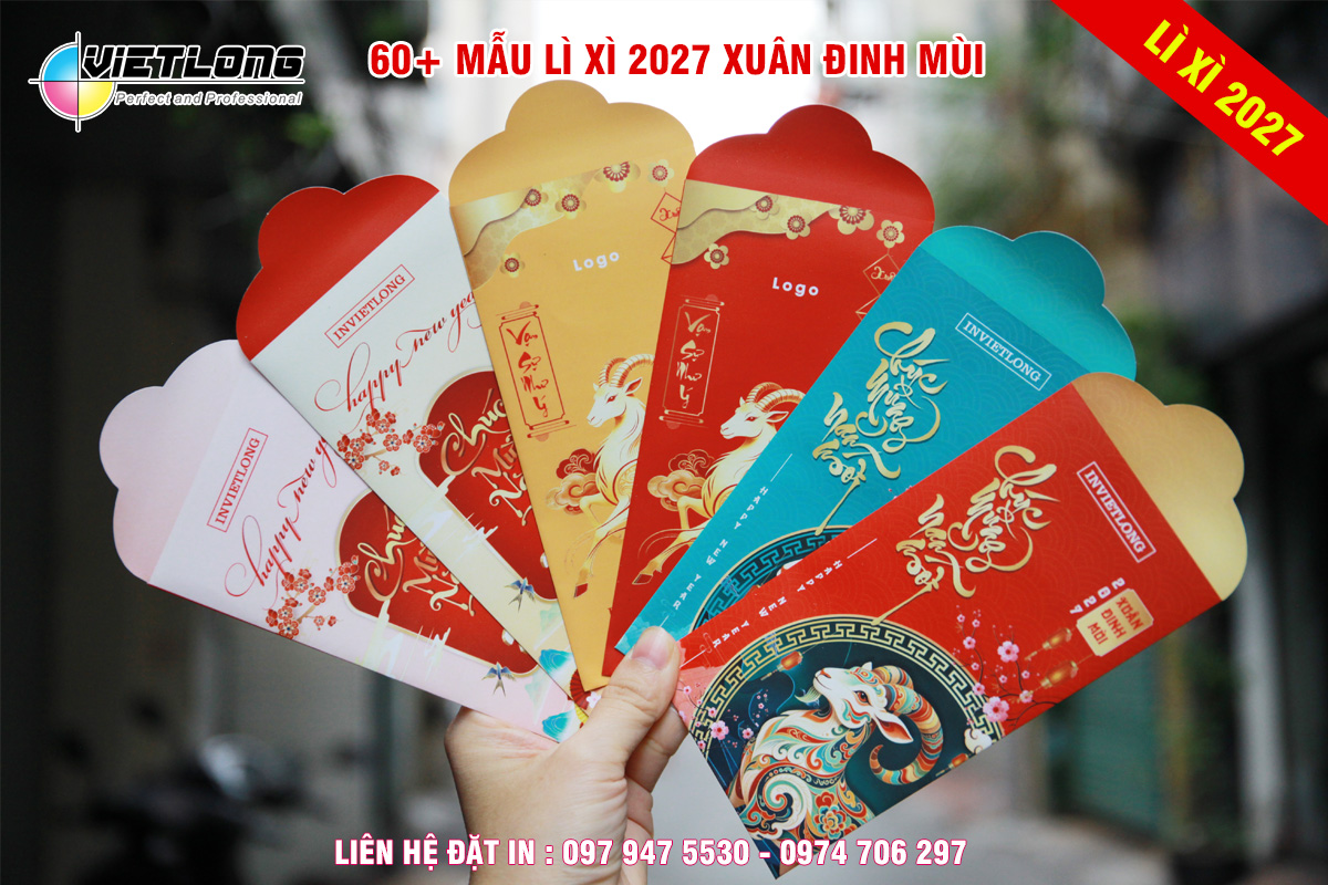 In bao lì xì Tết 2027 Đinh Mùi rẻ đẹp Hà Nội