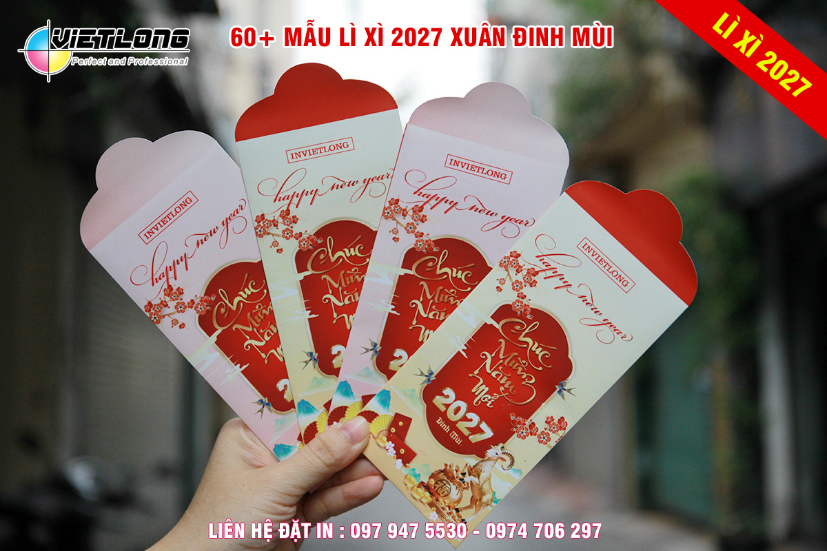 Mẫu bao lì xì Tết 2027 đẹp ấn tượng cho công ty