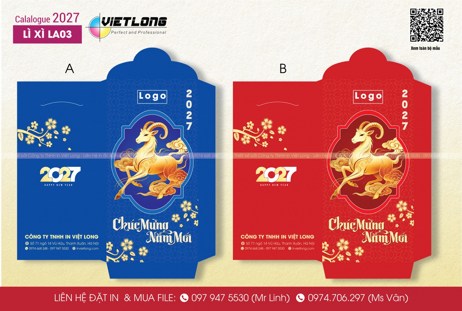 Mẫu bao lì xì đẹp 2027 năm con Dê
