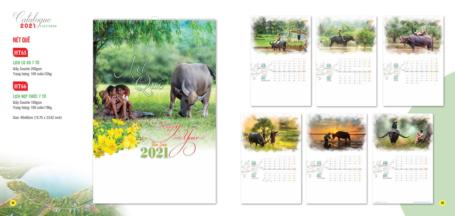 Lịch Tết 2021 Nét quê