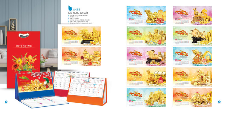 Lịch bàn Đẹp nhất 2021 - Kim Ngưu Đại Cát