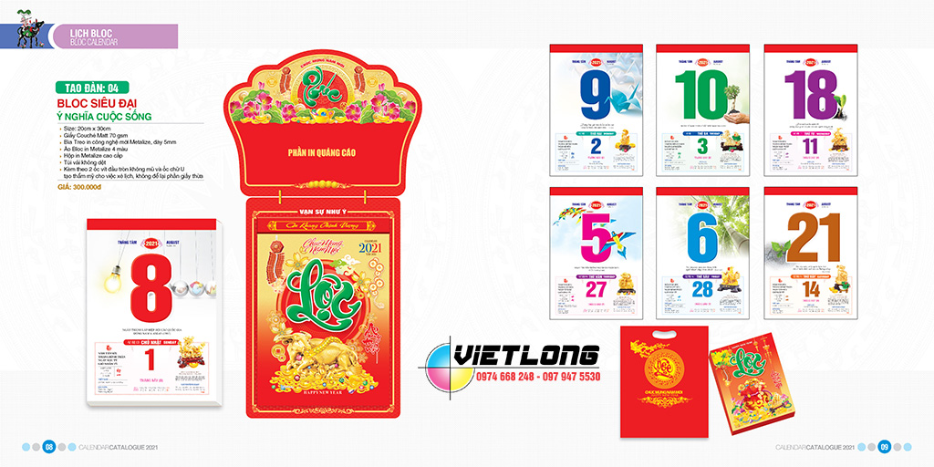 Công ty in Lịch Bloc 2021 tại Hà Nội