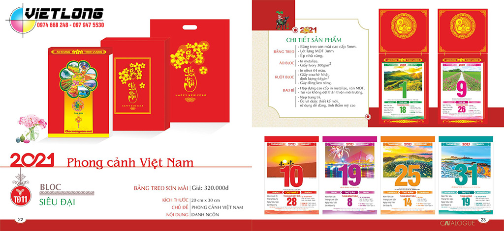  in lịch Bloc 2021 chủ đề phong cảnh