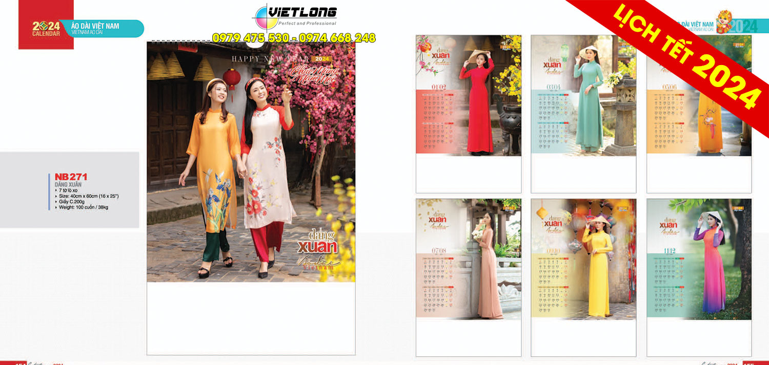 NB271 Lịch 2024 người đẹp Việt Nam