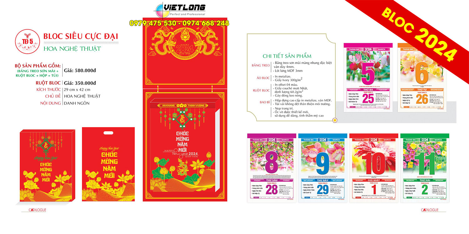 Catalog bloc lịch 2024