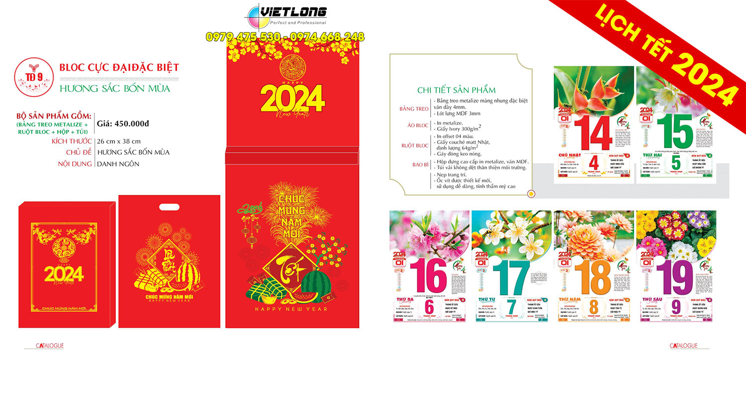 Cty in lịch Bloc 2024 giá rẻ tại Hà Nội