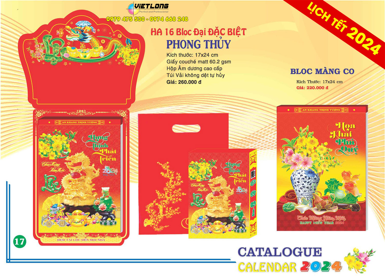 Bloc 17x24cm phong thủy 2024