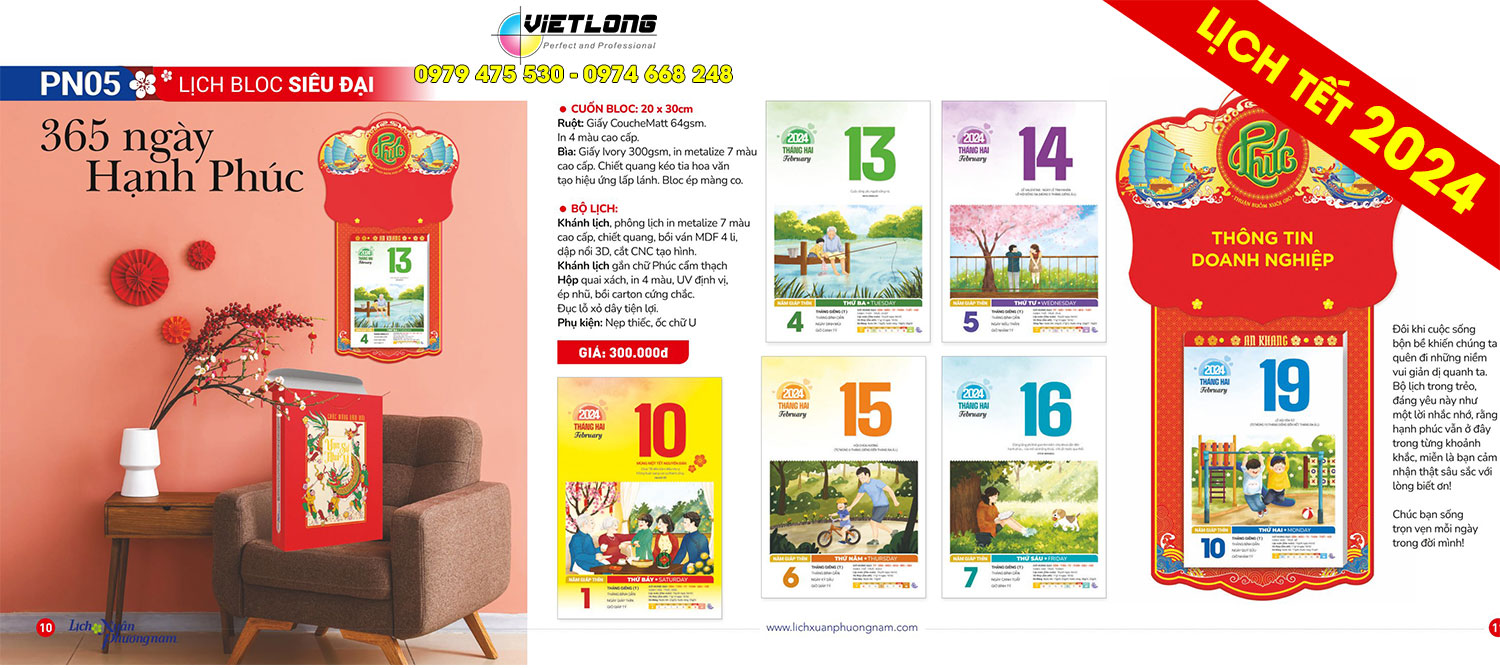 Cty in lịch Bloc 2024 đẹp và rẻ Hà Nội