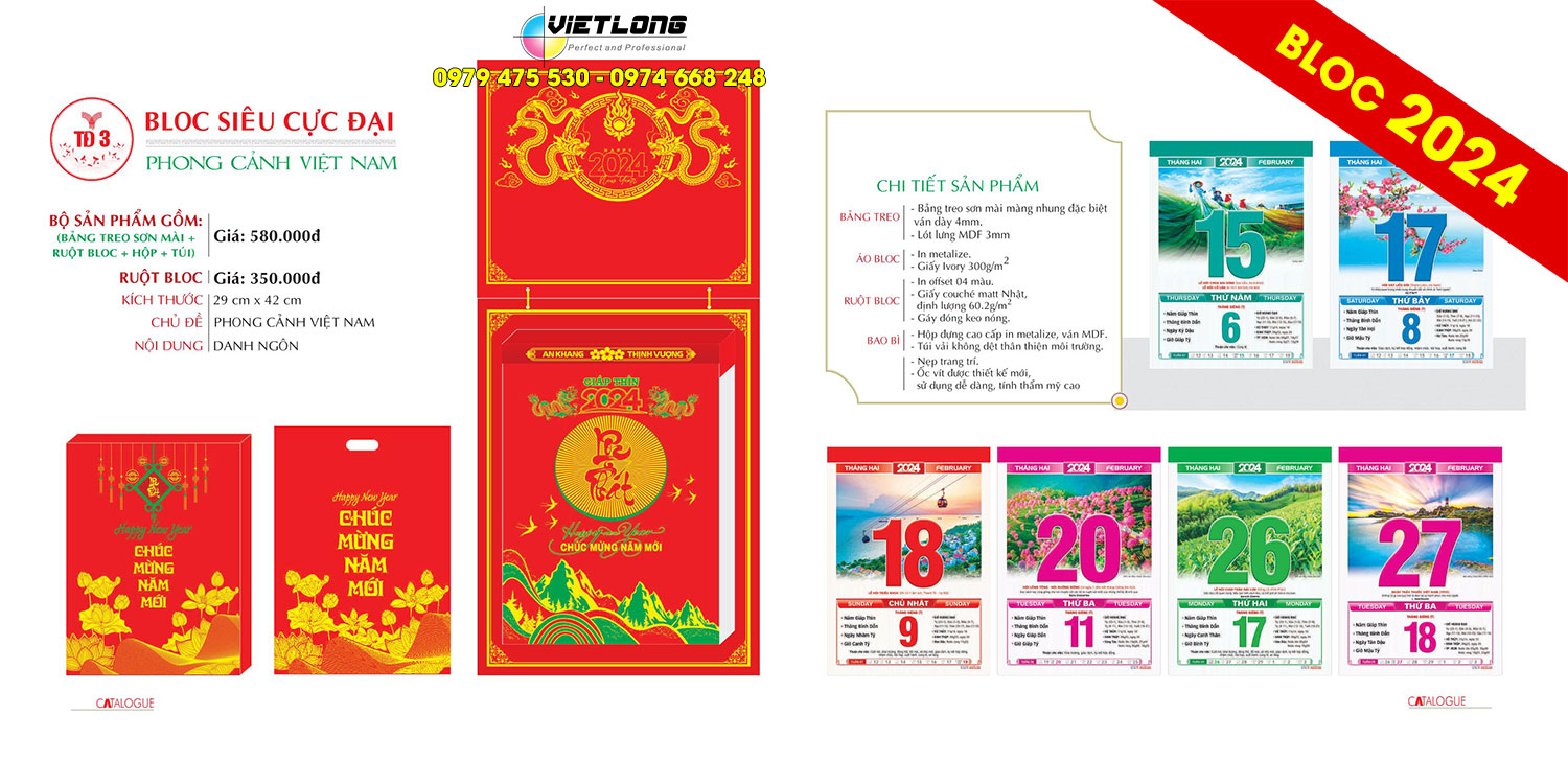 mẫu bloc 2024 phong cảnh việt nam