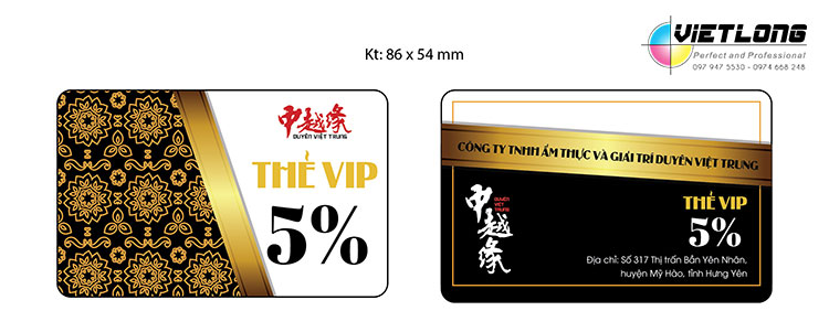 Mẫu thẻ vip đẹp cho nhà hàng