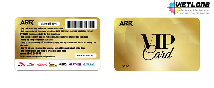 Mẫu thẻ vip nhựa PVC giảm giá