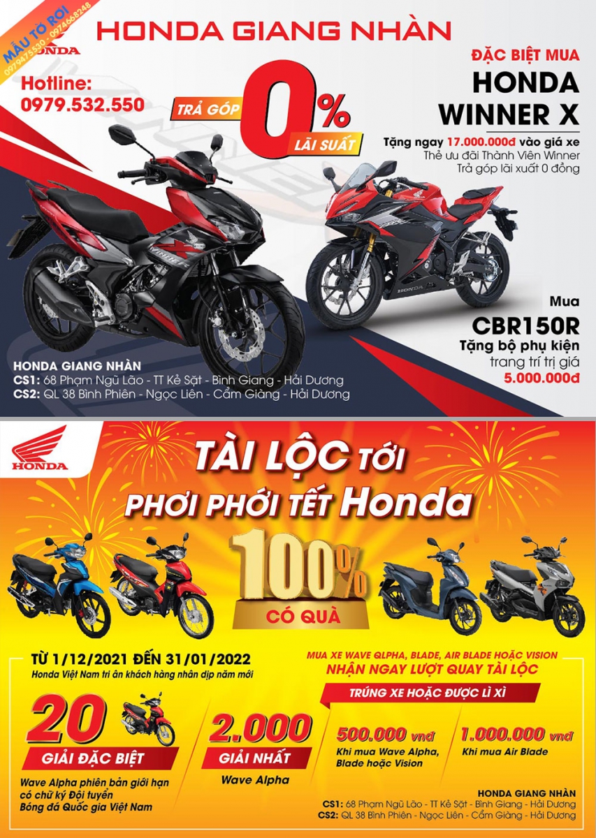 mẫu tờ rơi showroom honda