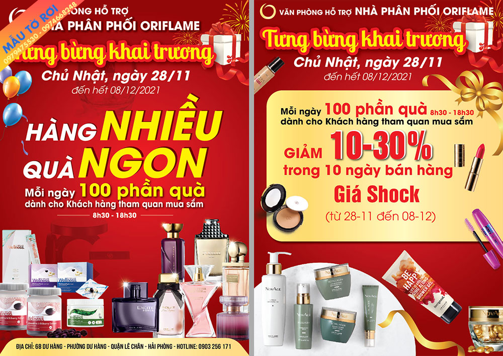 Mẫu tờ rơi khai trương nhà phân phôi