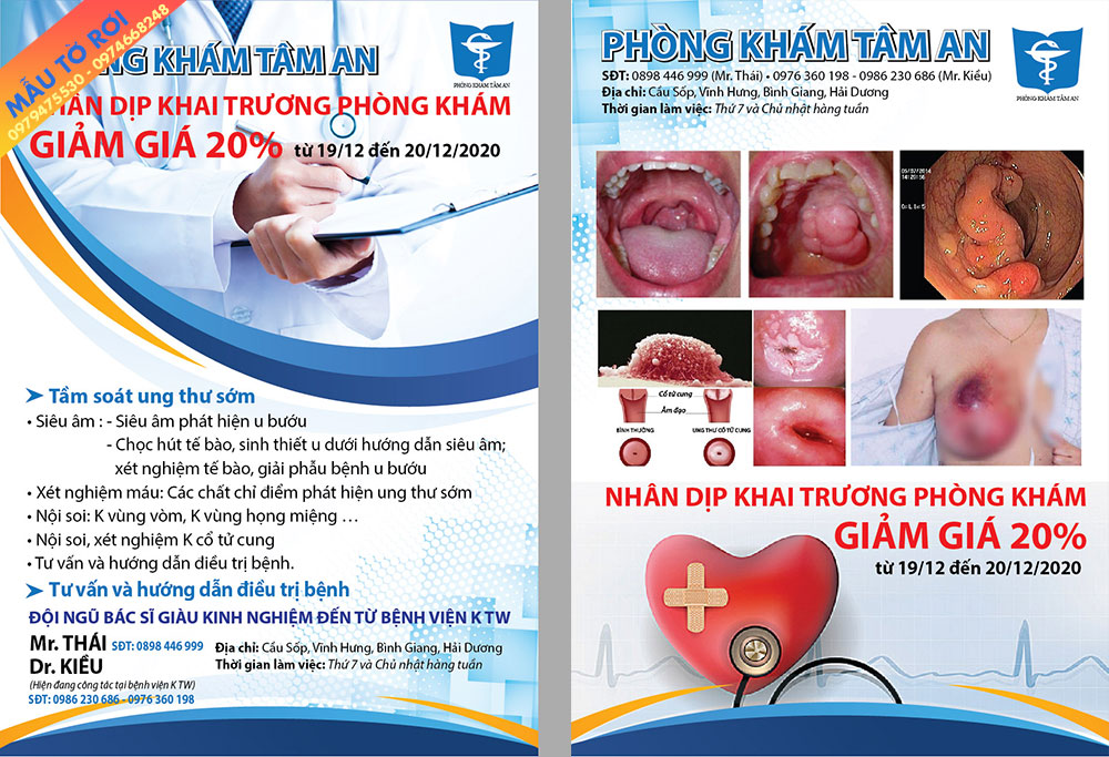 Mẫu tờ rơi khai trương phòng khám