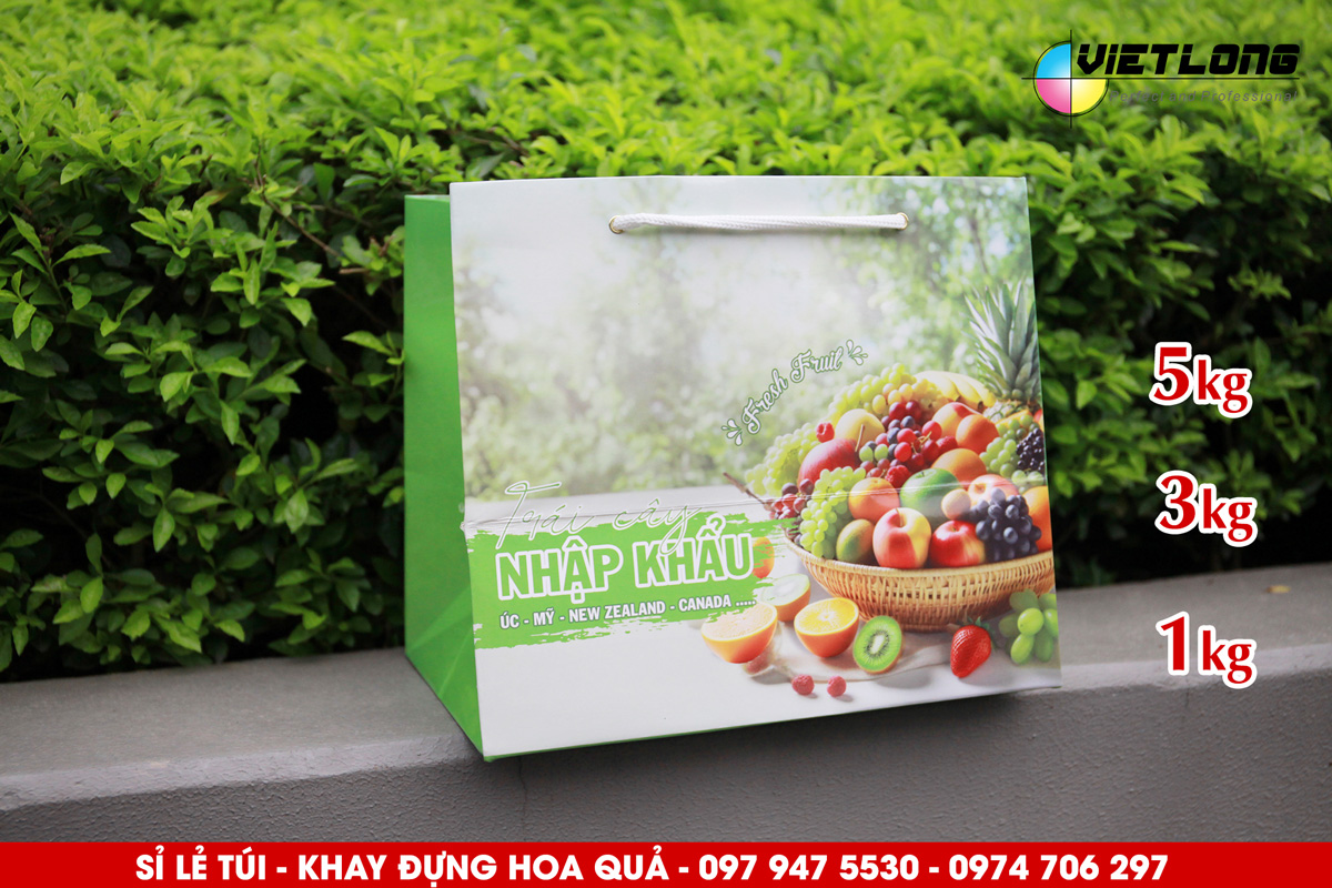 Túi đựng hoa quả màu xanh cốm cực bắt mắt