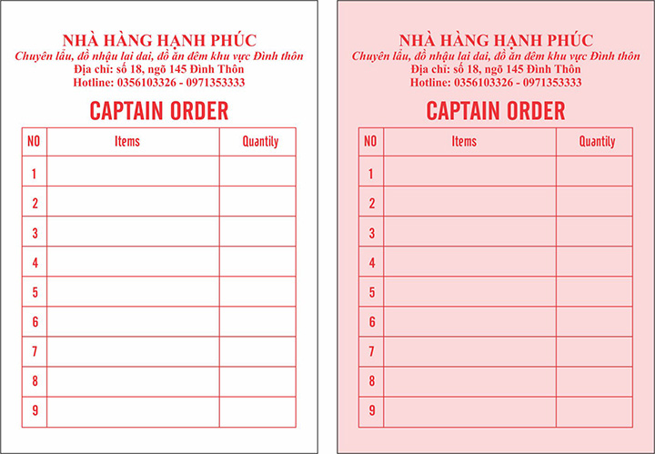 captain order nhà hàng