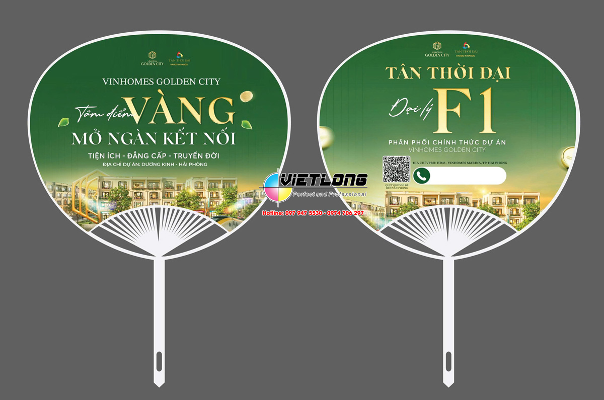 In quạt nhựa bất động sản