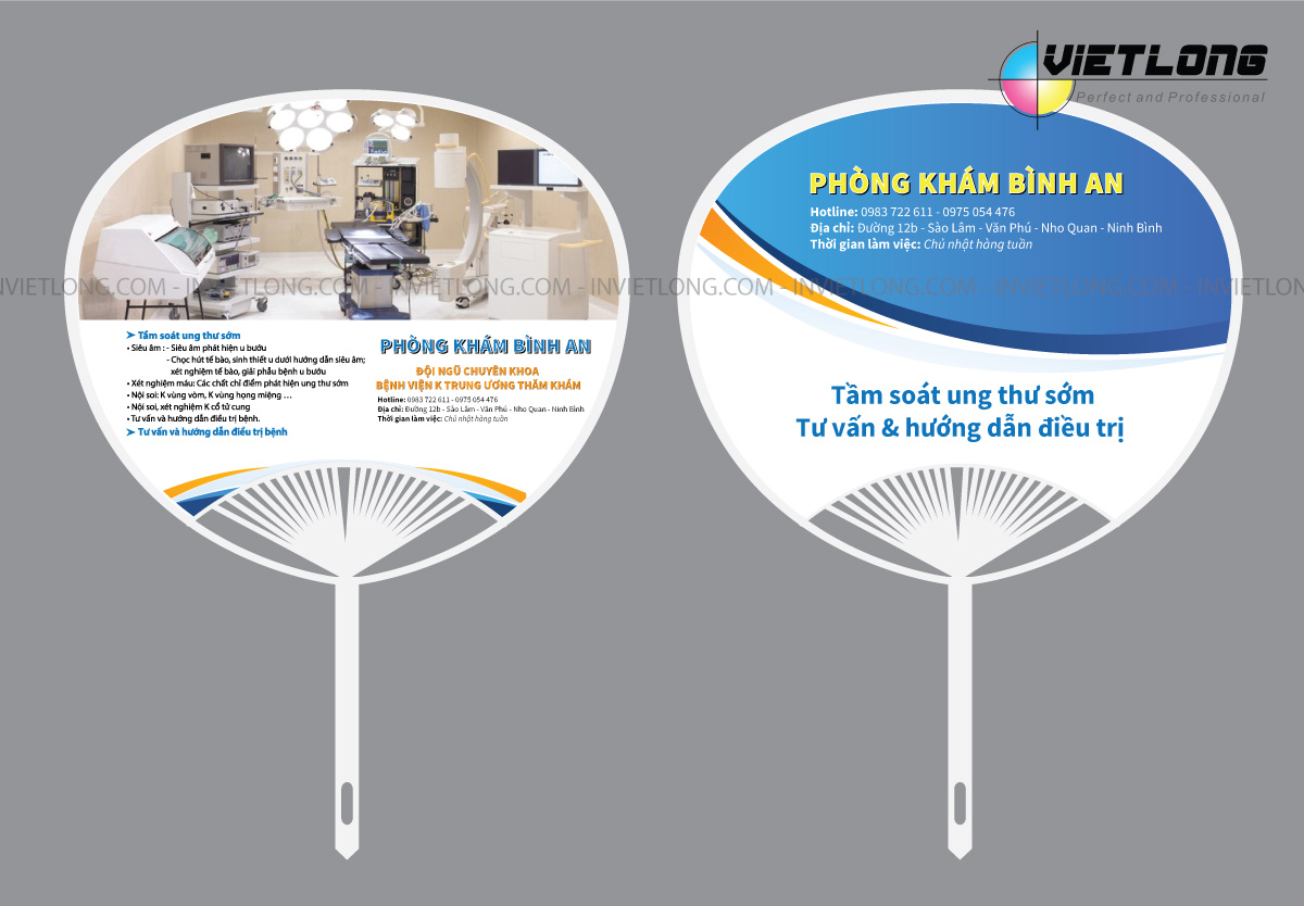 Mẫu quạt nhựa quảng cáo phòng khám