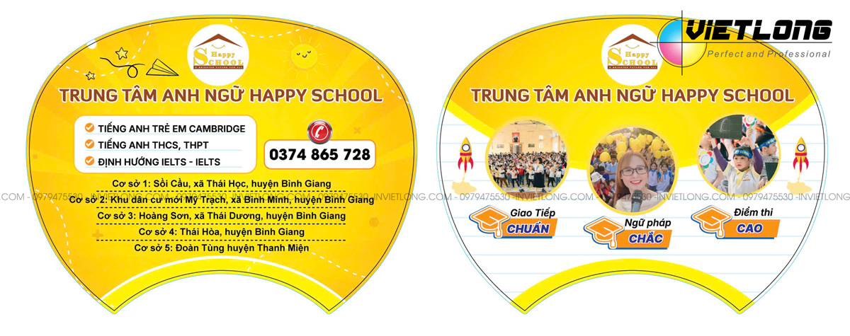 In quạt nhựa cho trung tâm anh ngữ Hải Dương