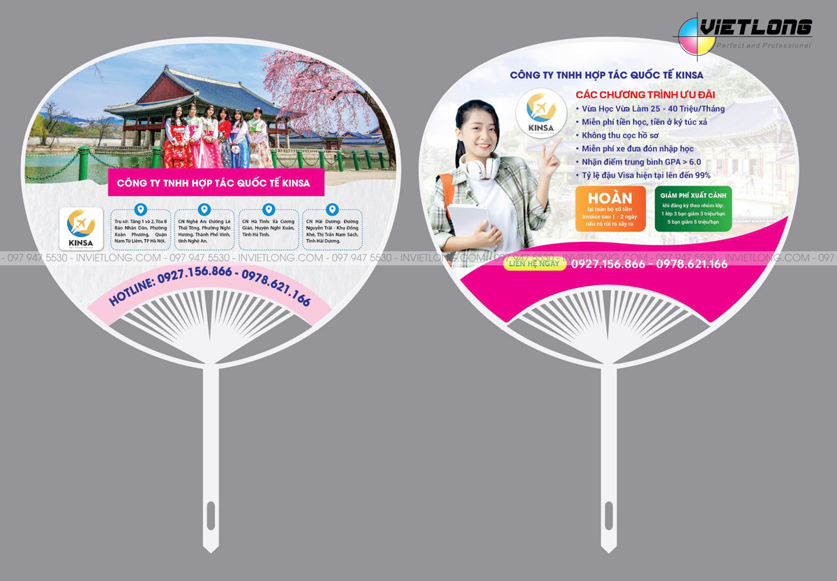 Quạt nhựa tuyển sinh du học Hàn Quốc
