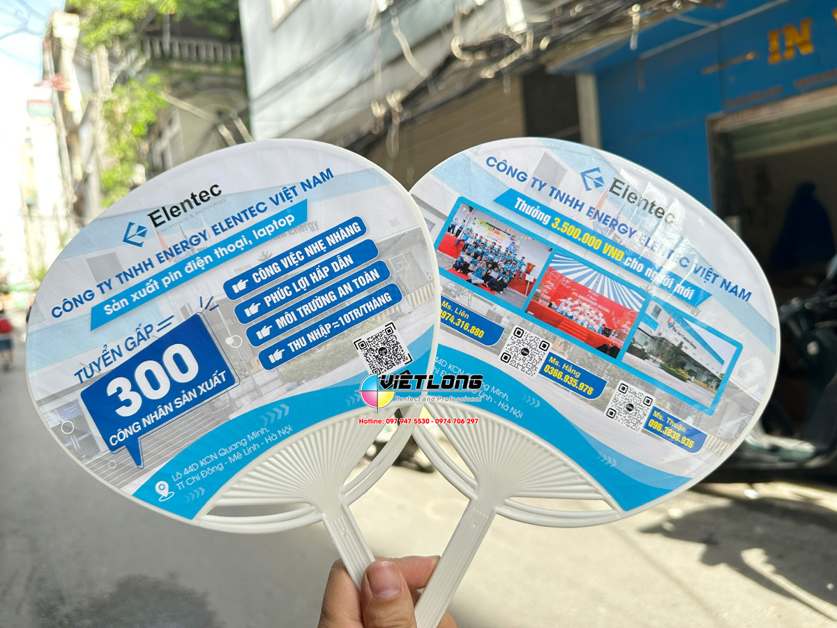 In nhanh in gấp quạt nhựa tuyển dụng