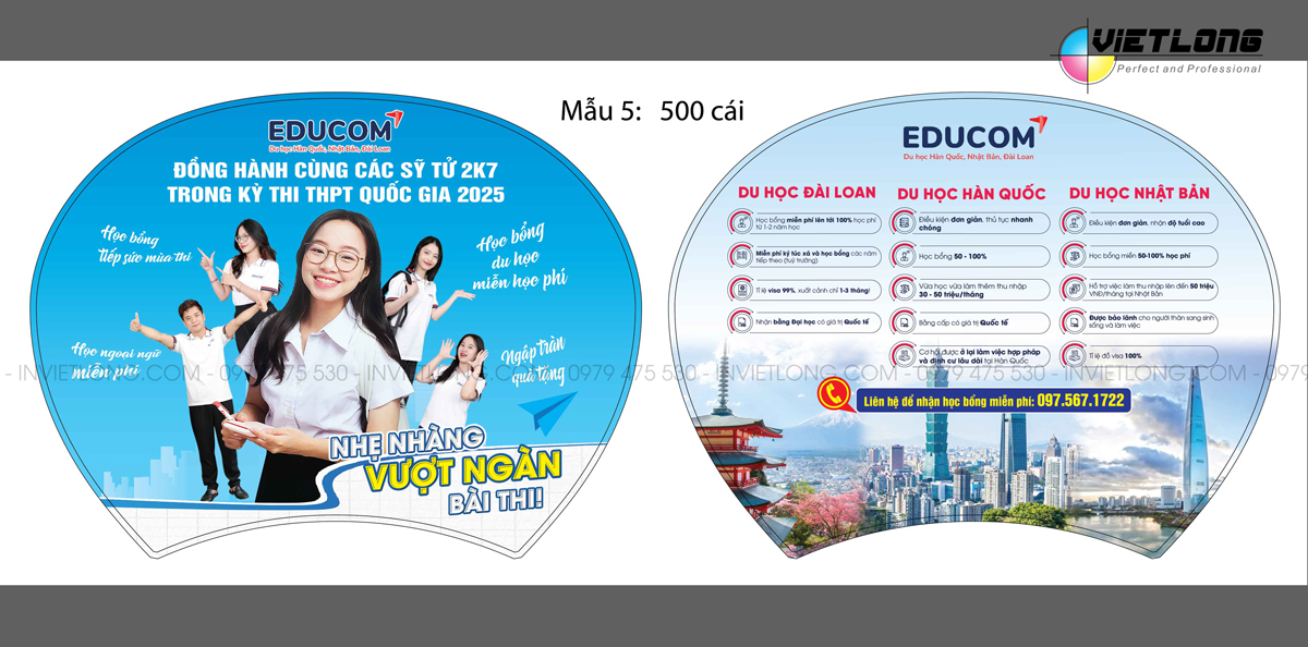 in quạt nhựa tiếp sức mùa thi rẻ đẹp Hà Nội