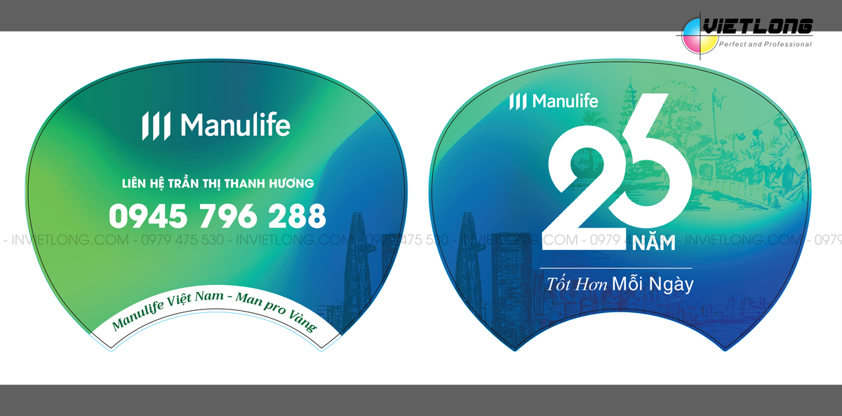 Mẫu quạt nhựa quảng cáo bảo hiểm Manulife