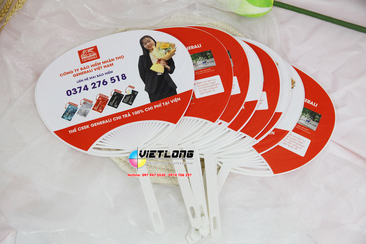 In quạt nhựa quảng cáo bảo hiểm nhân thọ Generali