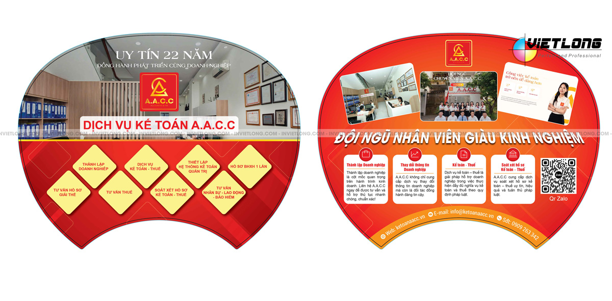 Mẫu quạt nhựa quảng cáo dịch vụ kế toán