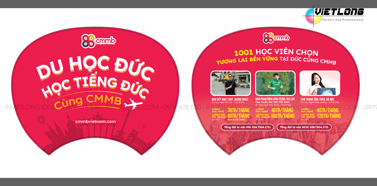 In quạt nhựa quảng cáo du học Đức