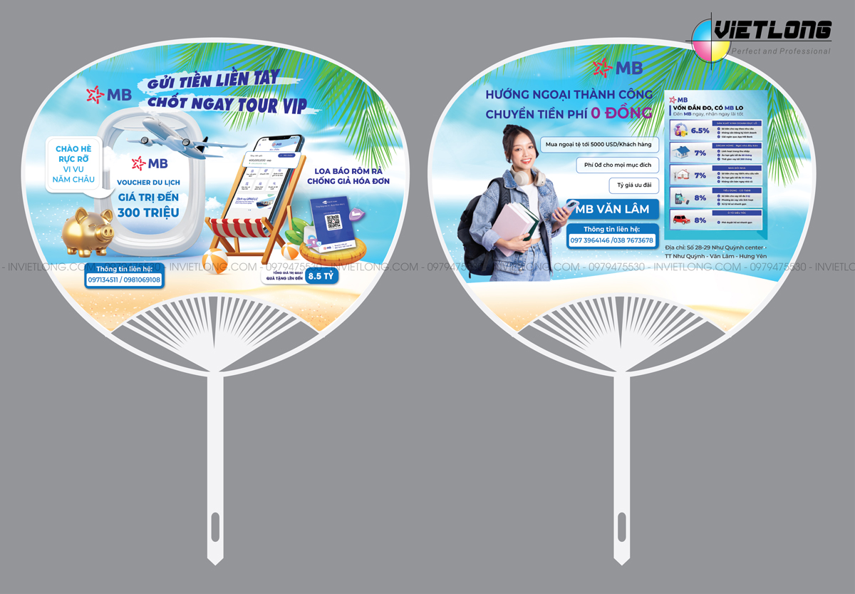 Mẫu quạt nhựa quảng cáo ngân hàng MB Bank