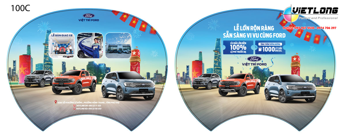 In quạt nhựa quảng cáo xe ô tô Ford