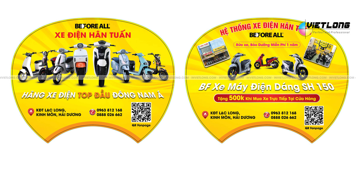 Xưởng in quạt nhựa quảng cáo xe điện