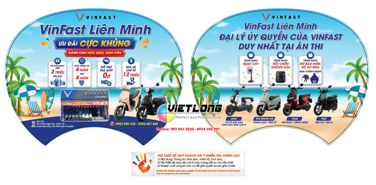In quạt nhựa xe điện Vinfast