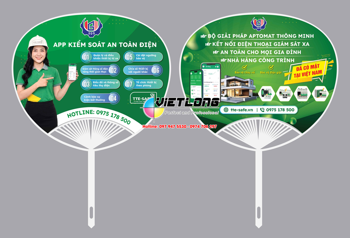 In quạt nhựa quảng cáo Aptopmat thông minh