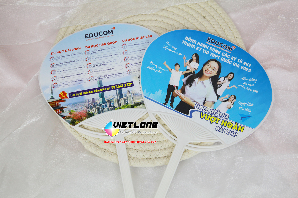 In quạt quảng cáo xuất khẩu lao động du học Đài Loan, Hàn Quốc, Nhật Bản