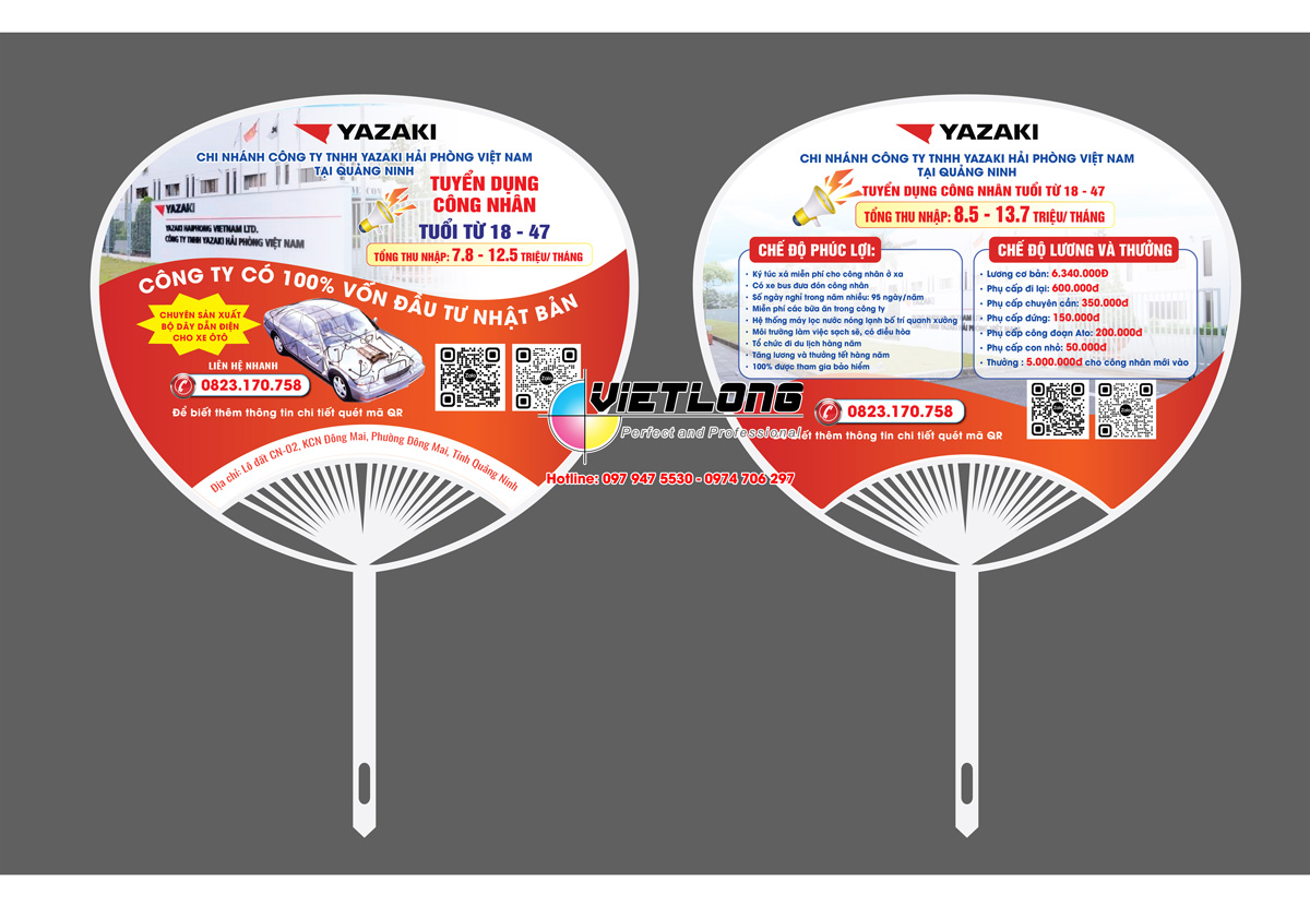 Mẫu quạt nhựa nan hoa tuyển lao động phổ thông