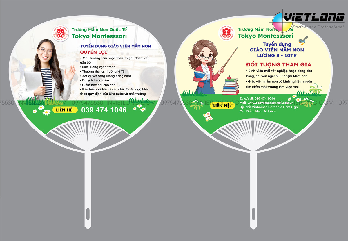 in quạt tuyển dụng giáo viên mầm non