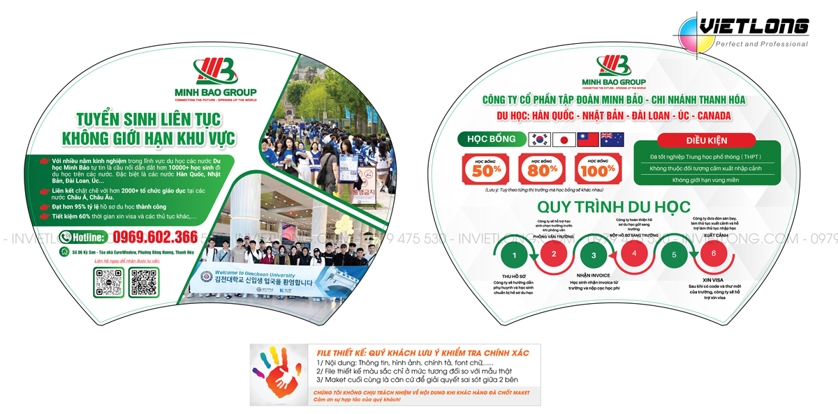Xưởng in quạt nhựa quảng cáo du học