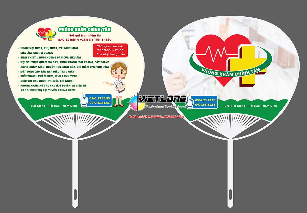 Mẫu quạt nhựa cho phòng khám Đông Y