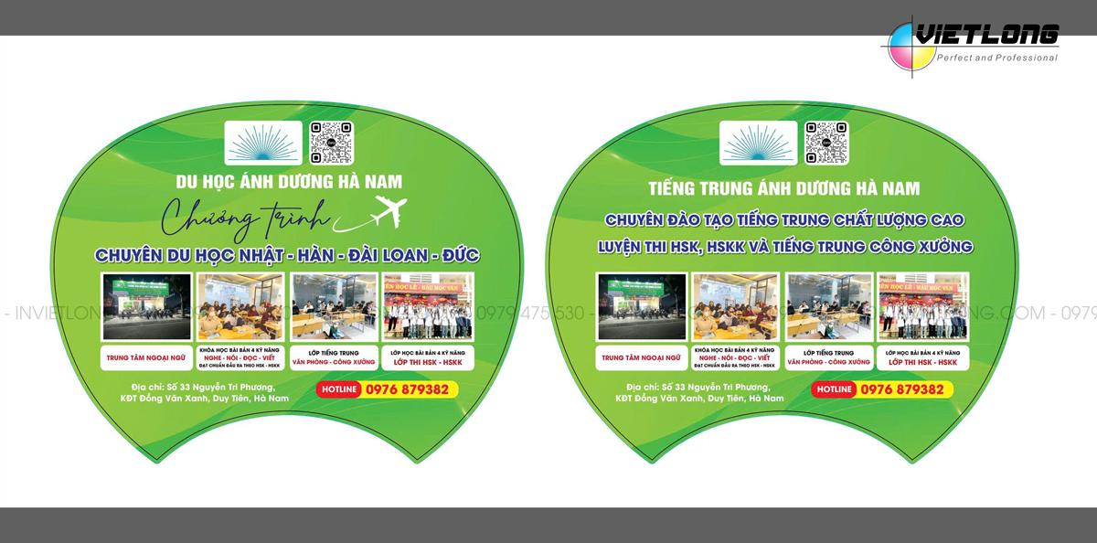 Mẫu quạt nhựa quảng cáo du học Nhật - Hàn - Đài Loan - Đức