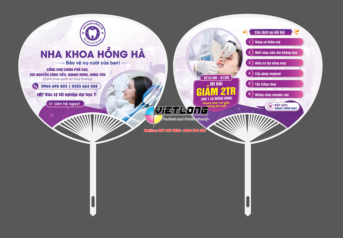 Mẫu quạt nhựa Nha Khoa đẹp ấn tượng