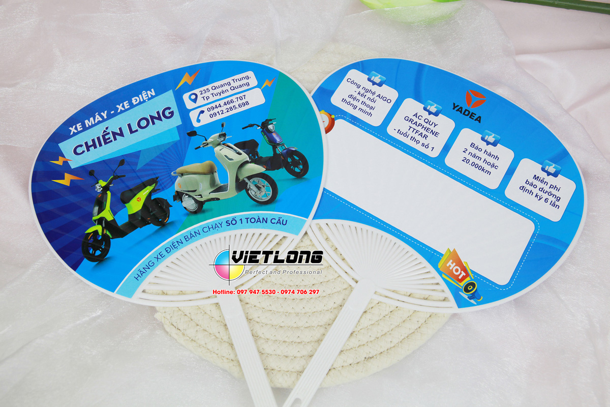 Mẫu quạt quảng cáo cho đại lý xe máy điện