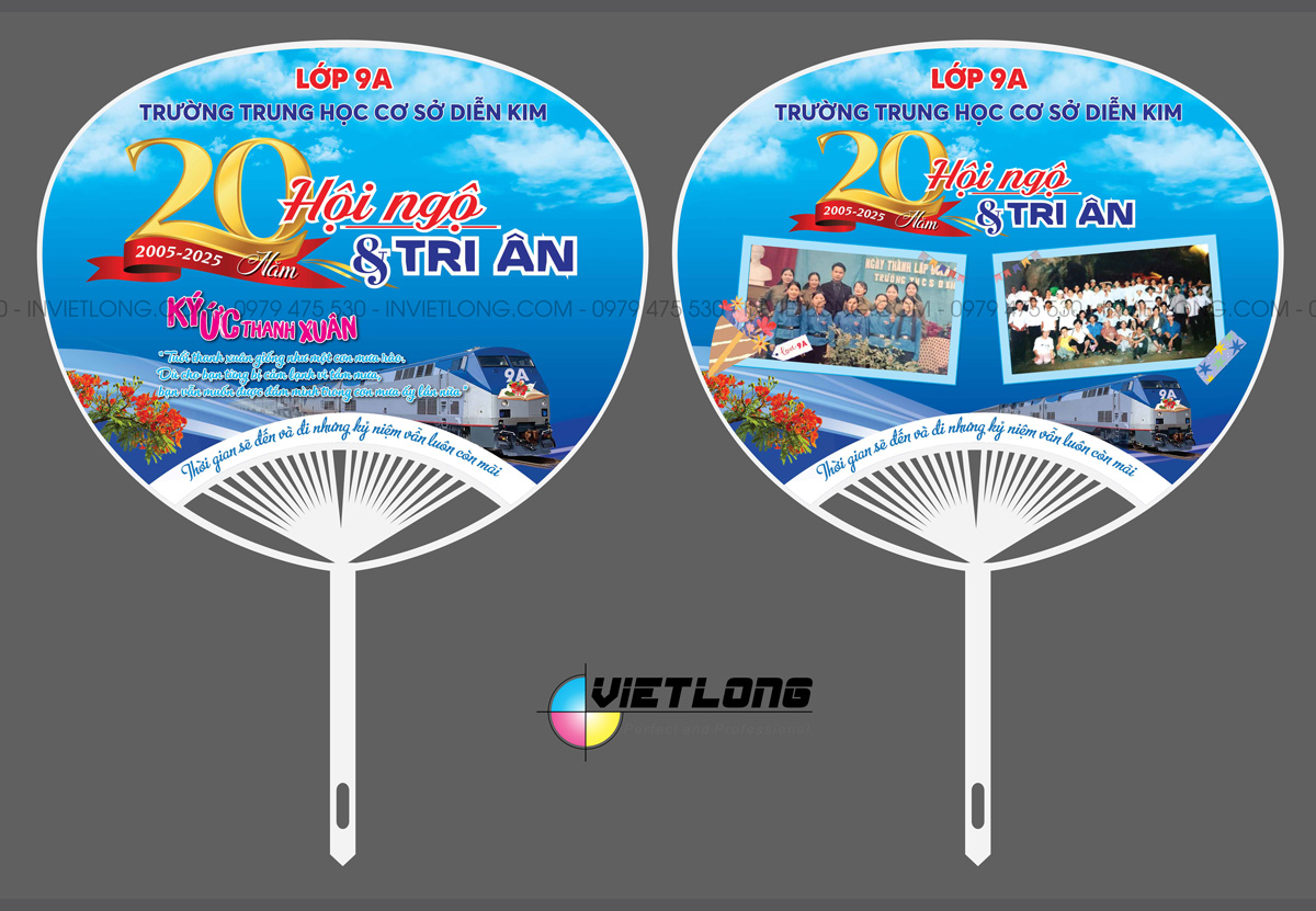 Mẫu quạt nhựa họp lớp, kỉ niệm ra trường