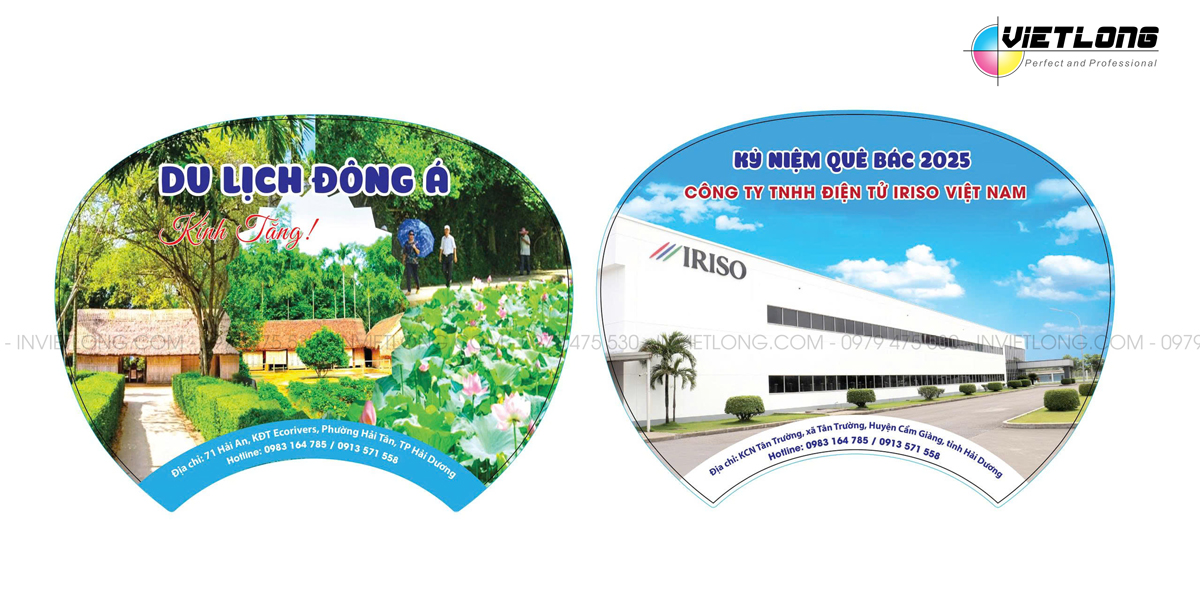 Mẫu quạt nhựa quà tặng cho công ty du lịch